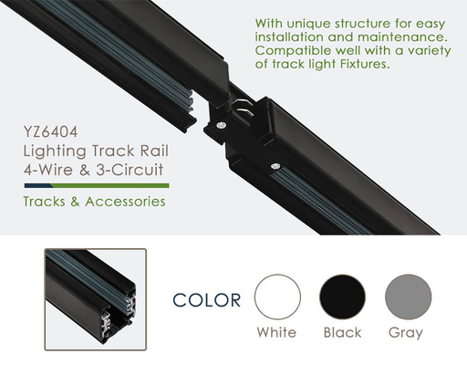 CE RoHS ระบบรางไฟราง 0.5m 1m 1.5m ระบบไฟติดตาม LED