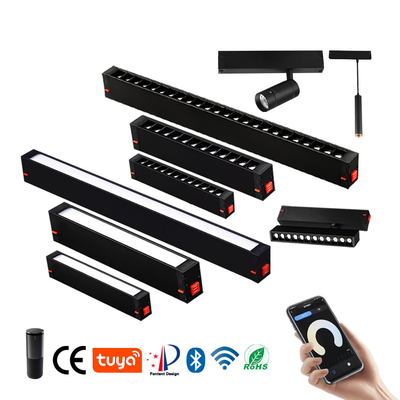 220v 9w 18w LED Magnetic Track Light ป้องกันแสงสะท้อน LED Linear Spotlight