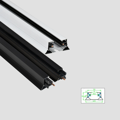 2 สาย 1m 2m Surface Mounted Track Rail System สำหรับซูเปอร์มาร์เก็ตห้างสรรพสินค้า