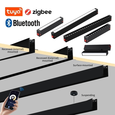 ดีไซน์ใหม่ ดํา LED สูงสุด สายไฟ Grille ไฟห้องแสดงสินค้า แสงทางแม่เหล็ก