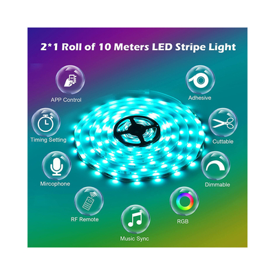OEM SMD 5050 RGB สมาร์ทไฟ LED Strip กันน้ำสำหรับตกแต่ง