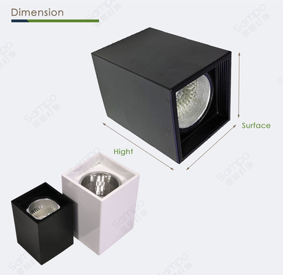 โคมดาวน์ไลท์ติดพื้นผิว 7W 12W 30W โคมสปอร์ตไลท์สีดำ E27
