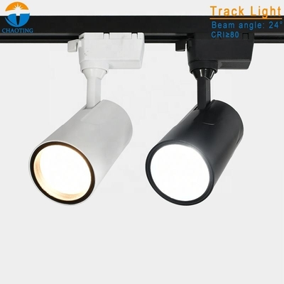 อลูมิเนียม + พลาสติก พื้นผิวสีดำ ซังไฟติดตาม 24W กระจายความร้อนอย่างรวดเร็ว