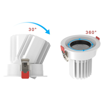 สีขาว 12W 15W 24W 30W 35w ดาวน์ไลท์ห้องน้ำหรี่แสงได้ปรับมุมได้