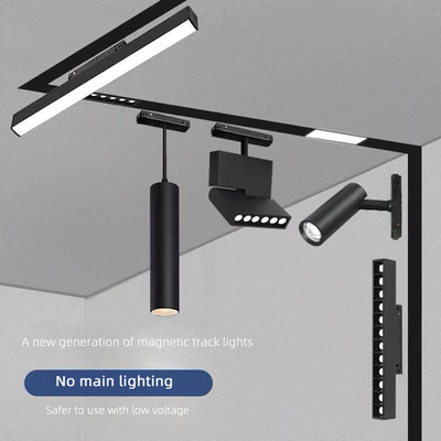 ไฟกระจังหน้าเชิงเส้นซังแบบฝัง LED 48V Magnetic Track Light สีดำขาว