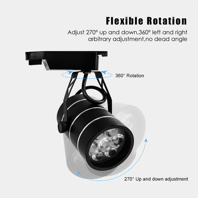 ไฟติดตามเชิงพาณิชย์แบบปิดภาคเรียน / ติดตั้งบนพื้นผิวสปอตไลท์ LED พื้นหลังสว่างเป็นพิเศษ