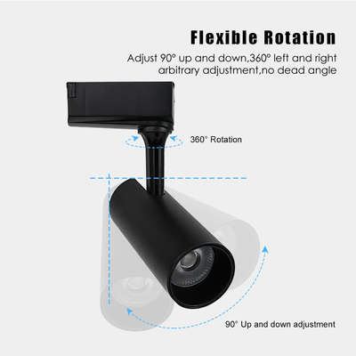2 Wire 3 Wire LED Track Light ห้างสรรพสินค้าเน้นโครงการ COB LED Spotlight