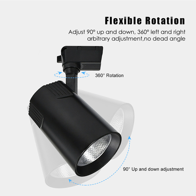 3000k 4000k 6000k COB Track Light ซูเปอร์มาร์เก็ตร้านค้าเชิงพาณิชย์ Spotlight ด้านหน้า