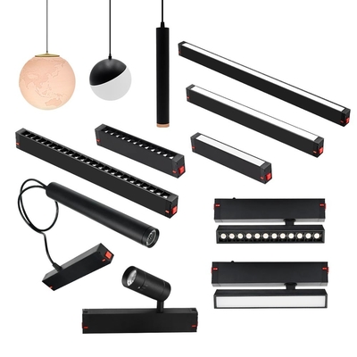 สมาธิ แม็กเนติก Track Light ดํา แม็กเนติก แสงที่ติดตั้ง LED โดยไม่มีไฟหลัก
