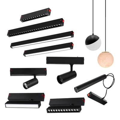 สมาธิแม่เหล็ก 10W 4000K Track Light ดํา ด้านบนติดตั้งแม่เหล็กแสง LED โดยไม่มีแสงหลัก